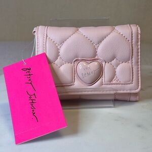 Betsy Johnson Quilted Heart Wallet - Pink NWT